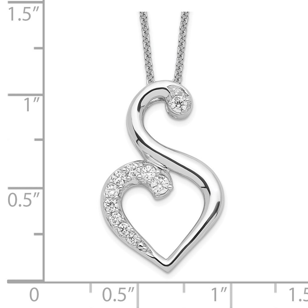 Sterling Silver Sentimental Expressions Rhodium-Plated Cz Journey Of Friendship 18In Necklace