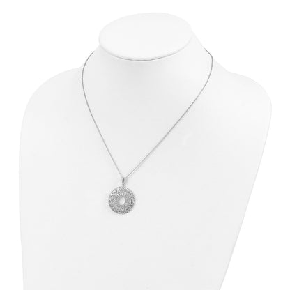 Sterling Silver Sentimental Expressions Rhodium-Plated Polished Family Heart Strings 18In Necklace