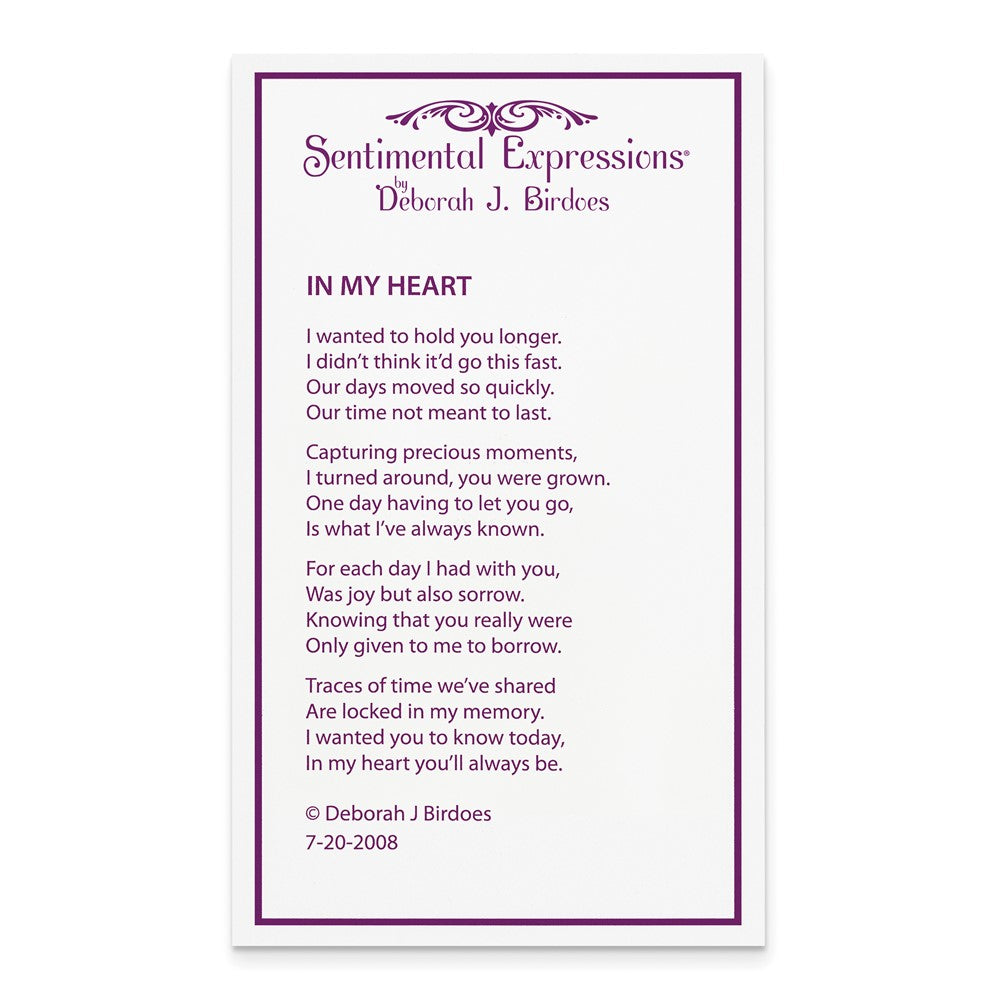 Sterling Silver Sentimental Expressions Rhodium-Plated Cz In My Heart Double Hear 18 Inch Necklace With Poem Card