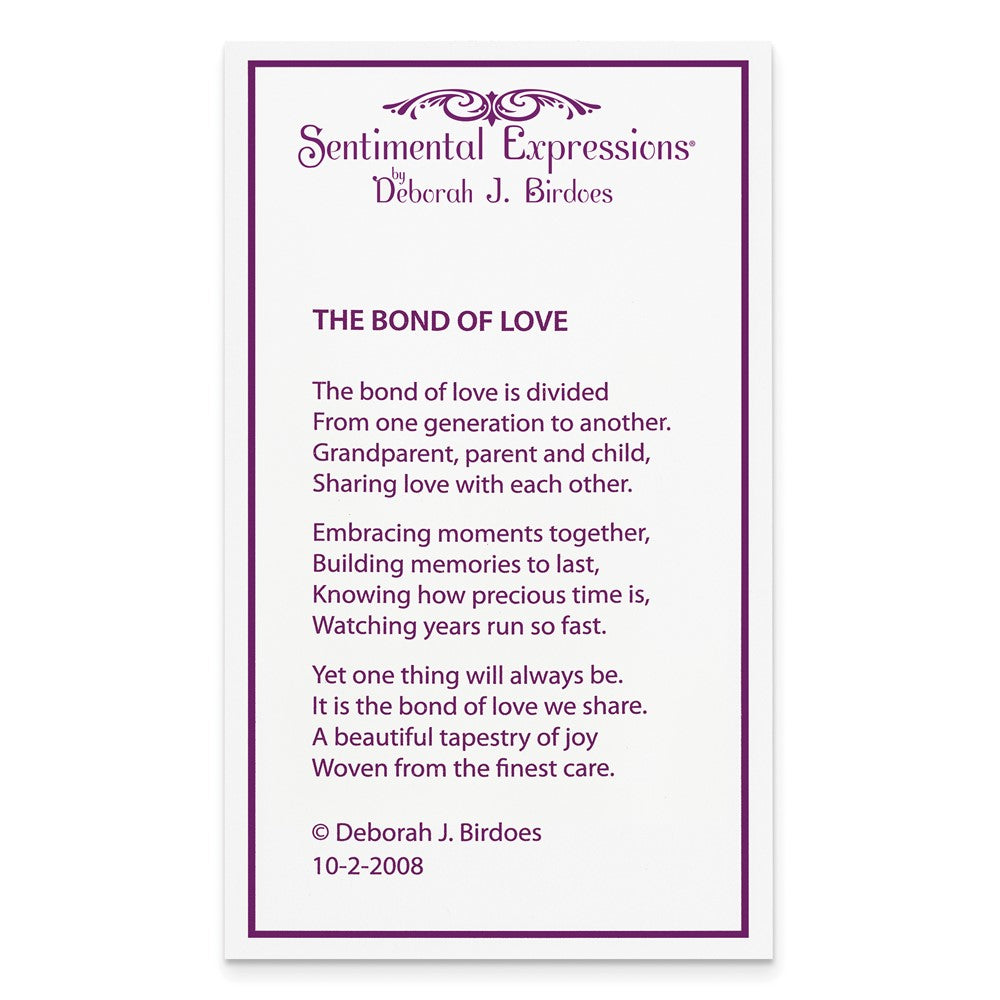 Sterling Silver Sentimental Expressions Rhodium Rose And Gold-Plated Cz The Bond Of Love Heart 18 Inch Necklace With Poem Card