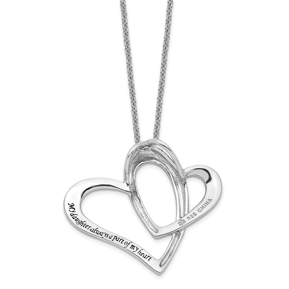 Sterling Silver Sentimental Expressions Rhodium-Plated Daughter A Part Of My Heart 18 Inch Necklace
