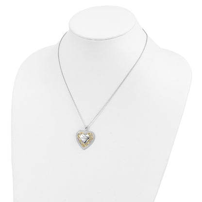 Sterling Silver Sentimental Expressions Gold-Plated Mother 18 Inch Heart Necklace