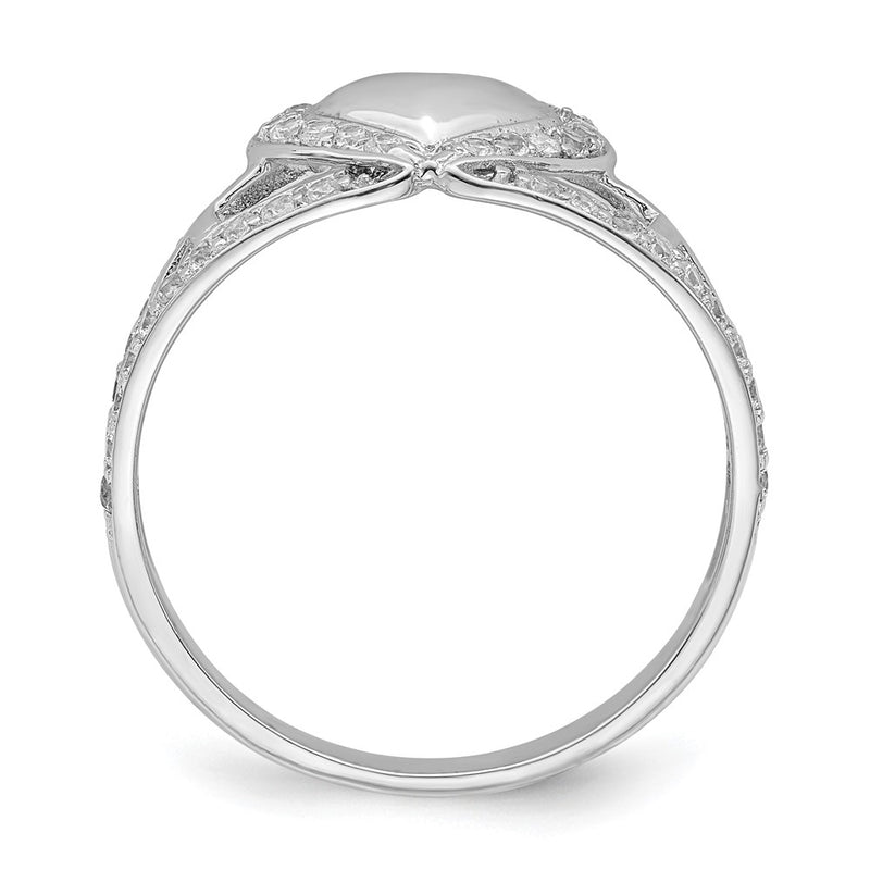 Sterling Silver Sentimental Expressions Rhodium-Plated Cz Polished Pure Heart Ring