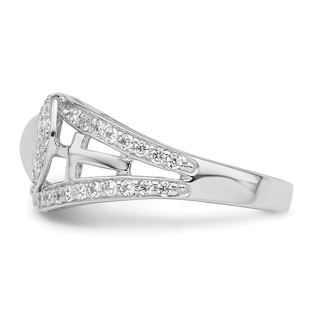 Sterling Silver Sentimental Expressions Rhodium-Plated Cz Polished Pure Heart Ring