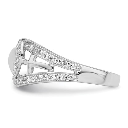 Sterling Silver Sentimental Expressions Rhodium-Plated Cz Polished Pure Heart Ring