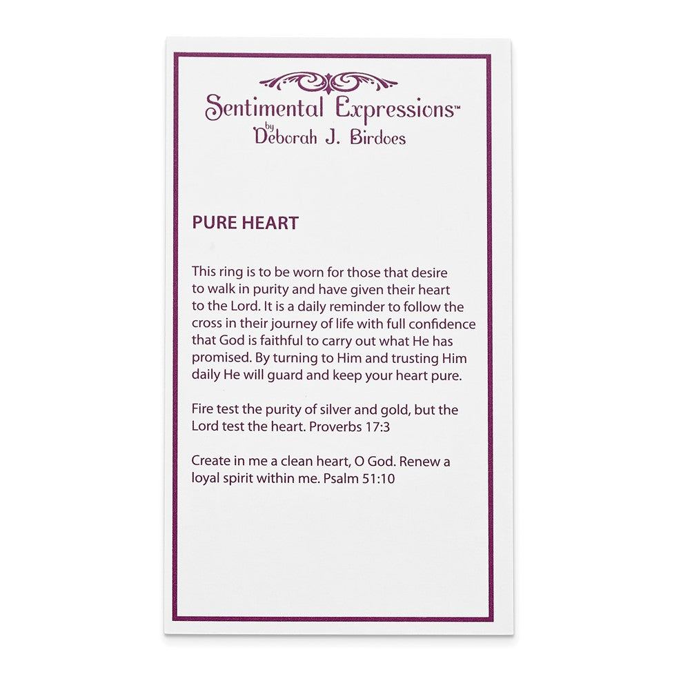 Sterling Silver Sentimental Expressions Rhodium-Plated Cz Polished Pure Heart Ring
