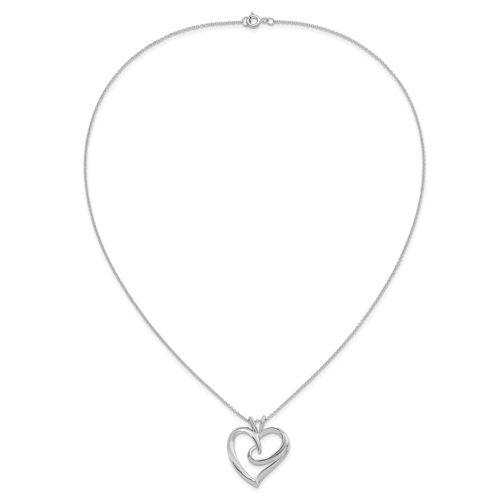 Sterling Silver Sentimental Expressions Rhodium-Plated The Hugging Heart 18In Necklace