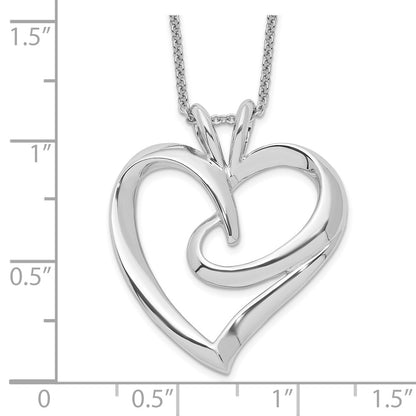Sterling Silver Sentimental Expressions Rhodium-Plated The Hugging Heart 18In Necklace