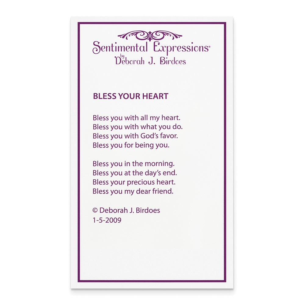 Sterling Silver Sentimental Expressions Rhodium-Plated Antiqued Bless Your Heart 18In Necklace
