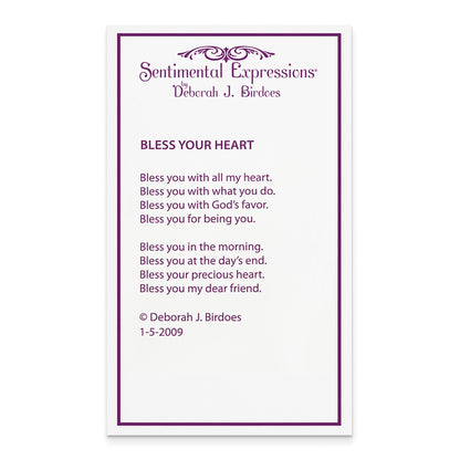 Sterling Silver Sentimental Expressions Rhodium-Plated Antiqued Bless Your Heart 18In Necklace