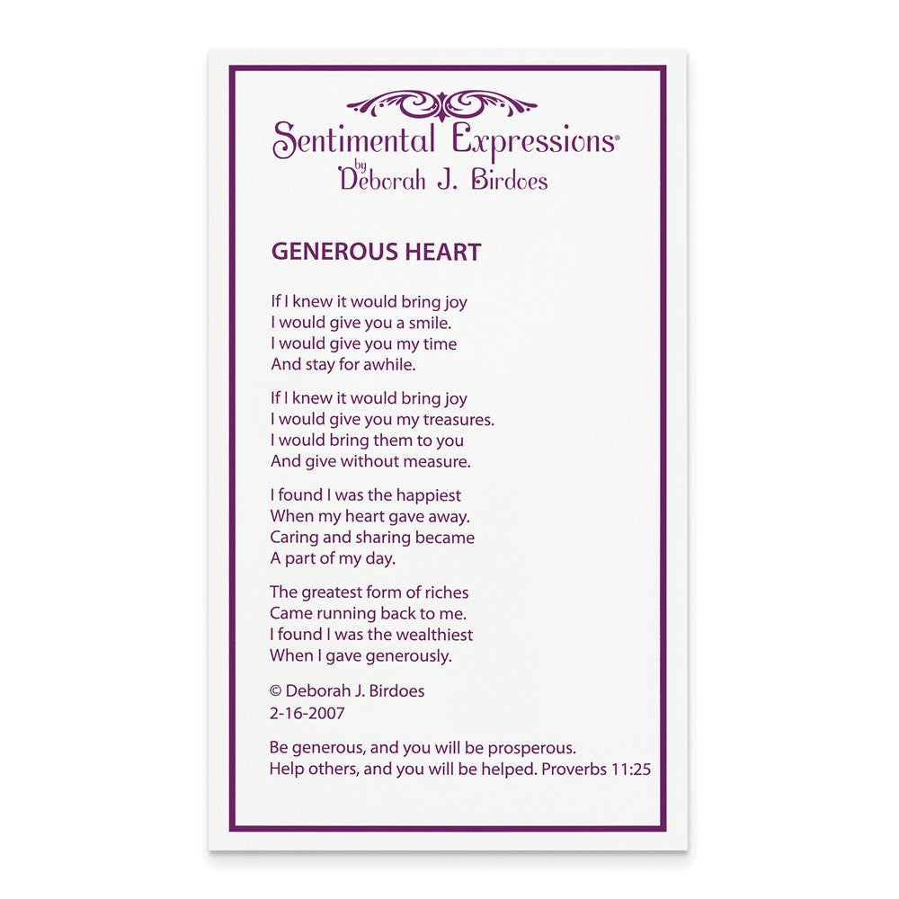 Sterling Silver Sentimental Expressions Rhodium-Plated Rose Quartz Generous Heart 18 Inch Necklace With Poem Card