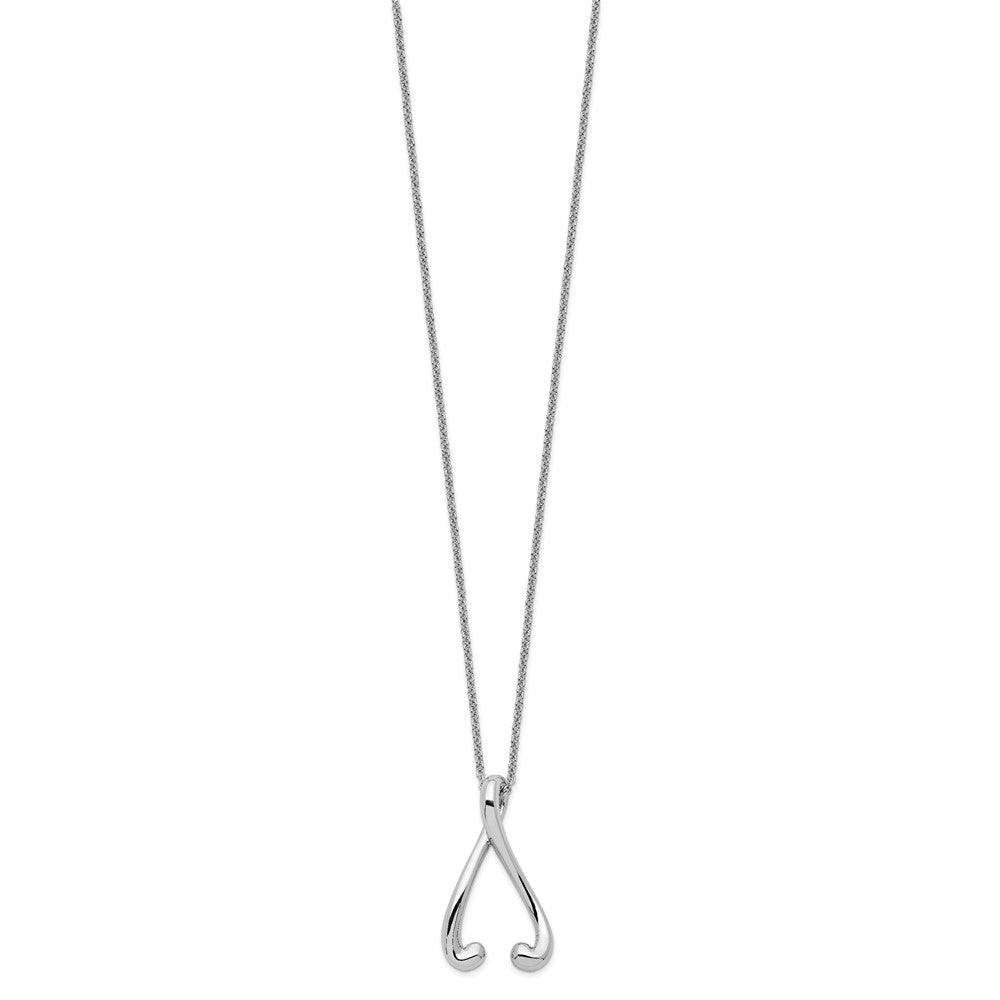 Sterling Silver Sentimental Expressions Rhodium-Plated Polished I Wish You The Best 18In Necklace