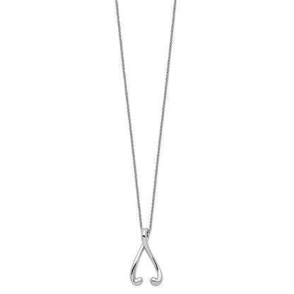Sterling Silver Sentimental Expressions Rhodium-Plated Polished I Wish You The Best 18In Necklace