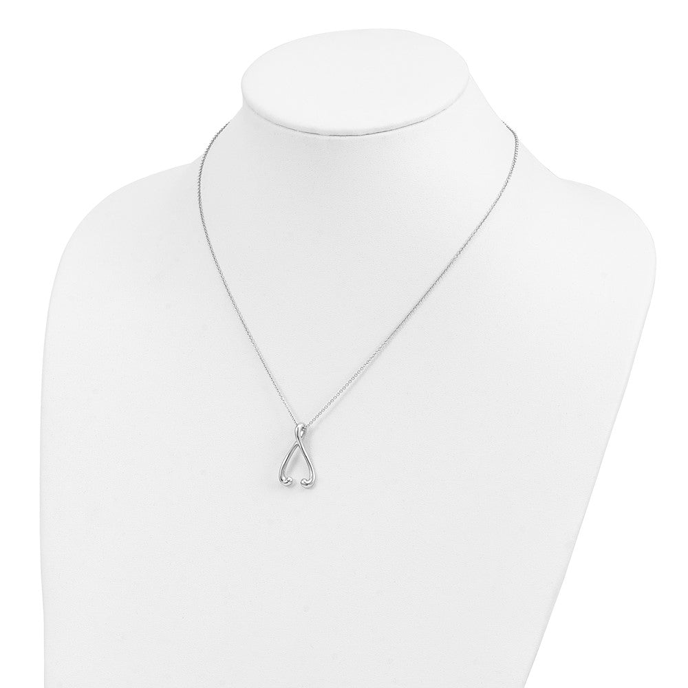 Sterling Silver Sentimental Expressions Rhodium-Plated Polished I Wish You The Best 18In Necklace