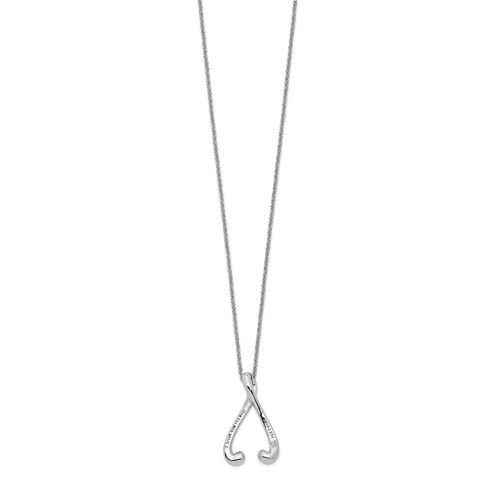 Sterling Silver Sentimental Expressions Rhodium-Plated Polished I Wish You The Best 18In Necklace