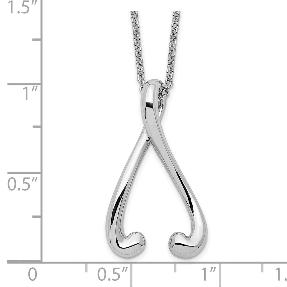 Sterling Silver Sentimental Expressions Rhodium-Plated Polished I Wish You The Best 18In Necklace