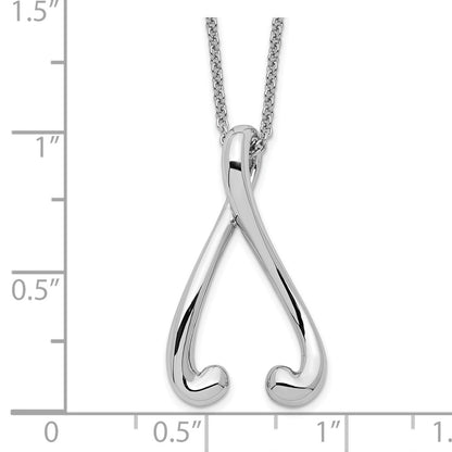 Sterling Silver Sentimental Expressions Rhodium-Plated Polished I Wish You The Best 18In Necklace