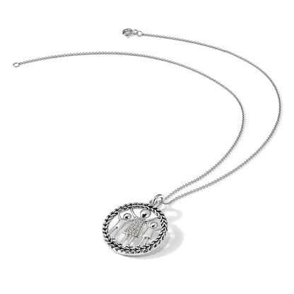 Sterling Silver Sentimental Expressions Rhodium-Plated Antiqued Knitted Together By Love 18In Necklace