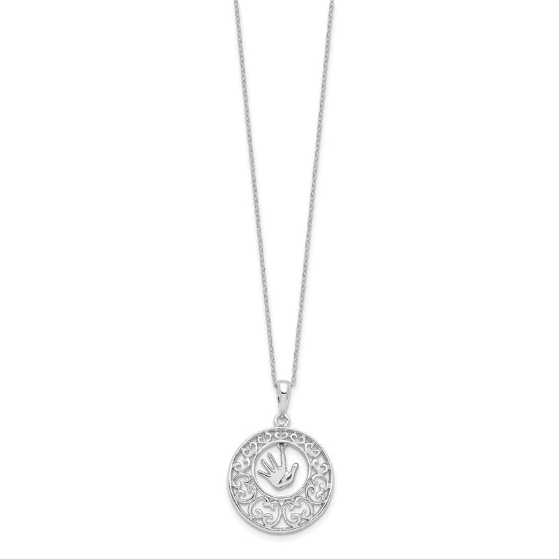 Sterling Silver Sentimental Expressions Rhodium-Plated Antiqued Children 18In Necklace