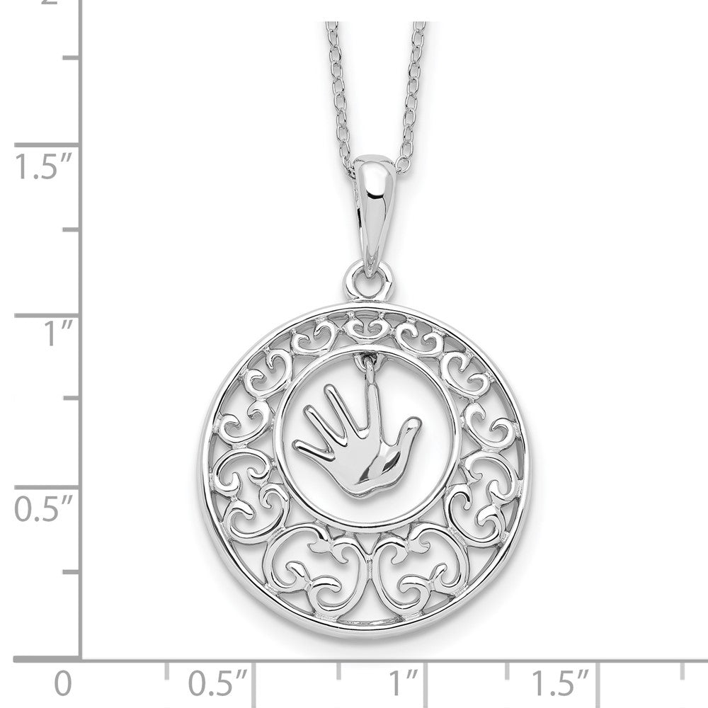 Sterling Silver Sentimental Expressions Rhodium-Plated Antiqued Children 18In Necklace