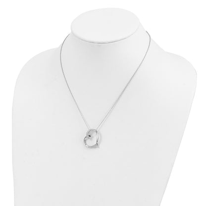 Sterling Silver Sentimental Expressions Rhodium-Plated Antiqued Cz Love You Mom 18In Necklace