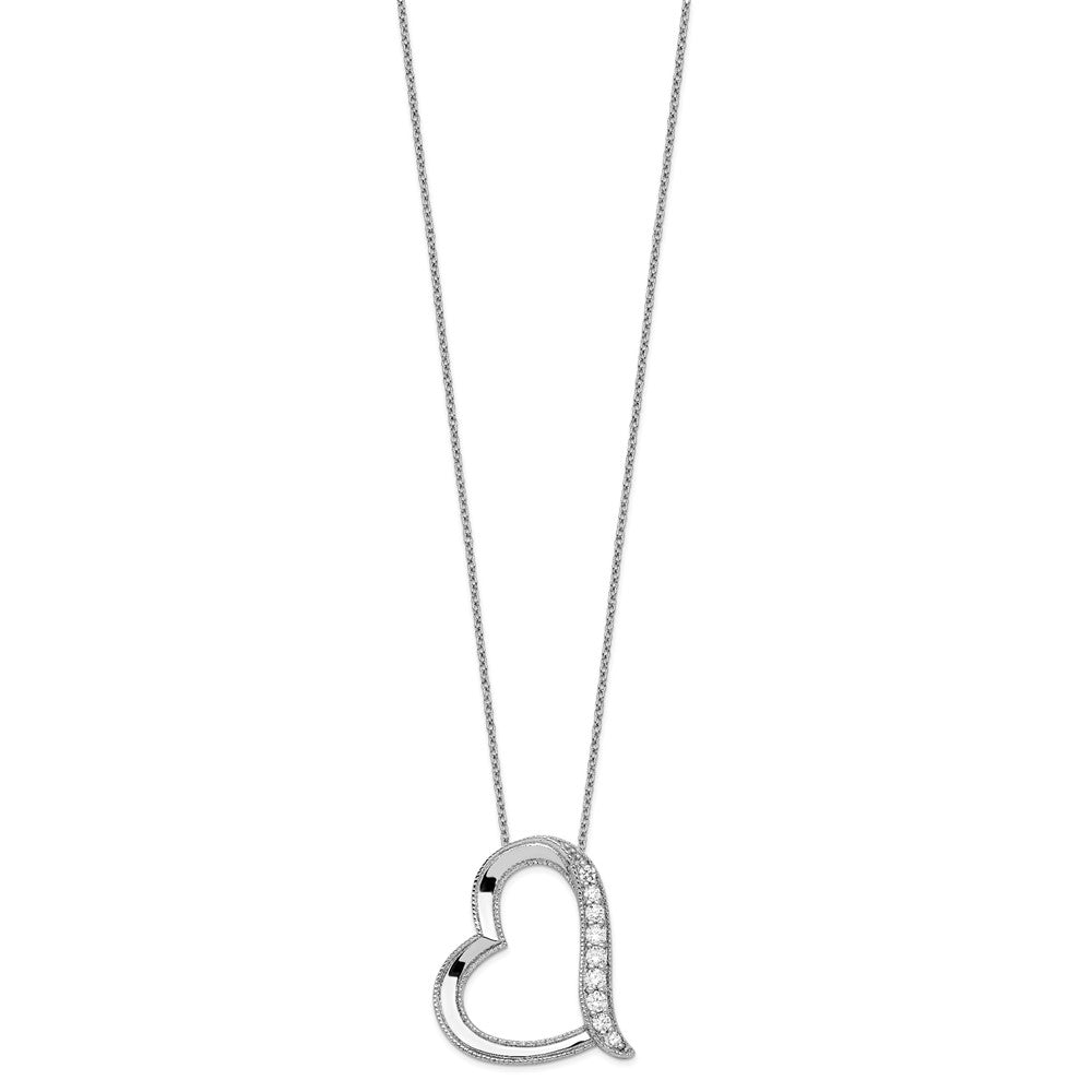 Sterling Silver Sentimental Expressions Rhodium-Plated Antiqued Cz Daughter-In-Law 18In Necklace