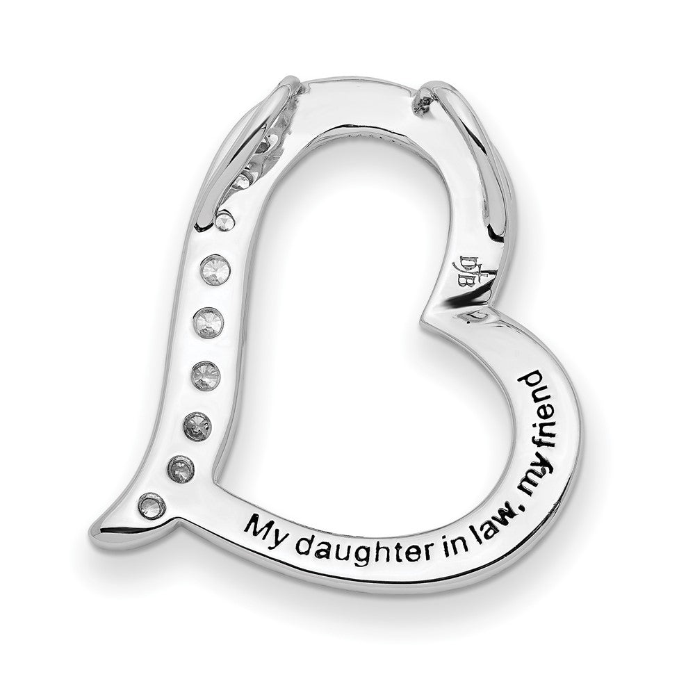 Sterling Silver Sentimental Expressions Rhodium-Plated Antiqued Cz Daughter-In-Law 18In Necklace