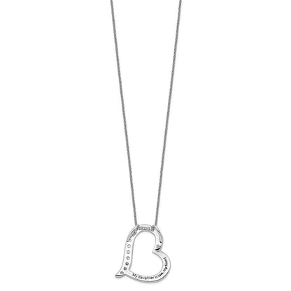 Sterling Silver Sentimental Expressions Rhodium-Plated Antiqued Cz Daughter-In-Law 18In Necklace