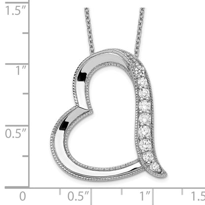 Sterling Silver Sentimental Expressions Rhodium-Plated Antiqued Cz Daughter-In-Law 18In Necklace