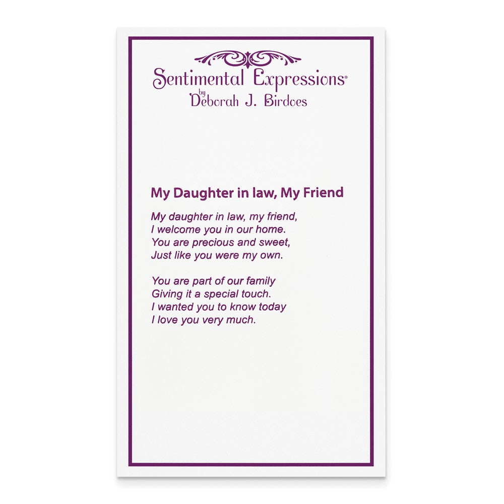 Sterling Silver Sentimental Expressions Rhodium-Plated Antiqued Cz Daughter-In-Law 18In Necklace