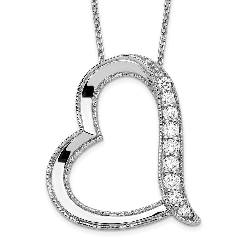 Sterling Silver Sentimental Expressions Rhodium-Plated Antiqued Cz Daughter-In-Law 18In Necklace