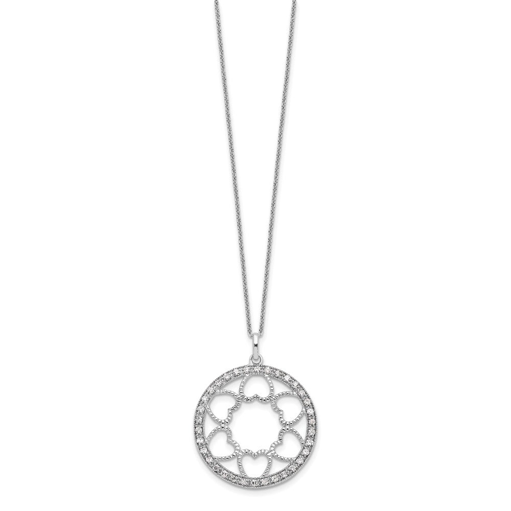 Sterling Silver Sentimental Expressions Rhodium-Plated Cz Fullness Of Blessings 18In Necklace