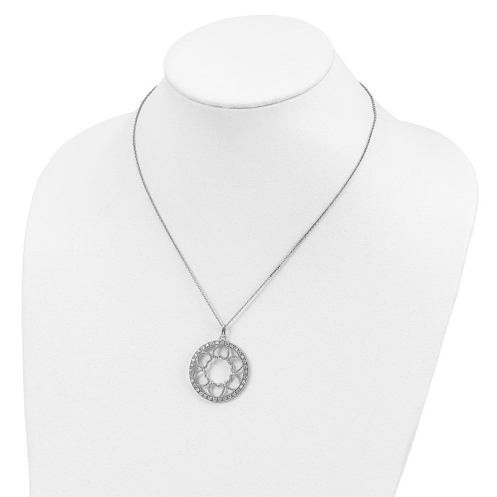 Sterling Silver Sentimental Expressions Rhodium-Plated Cz Fullness Of Blessings 18In Necklace