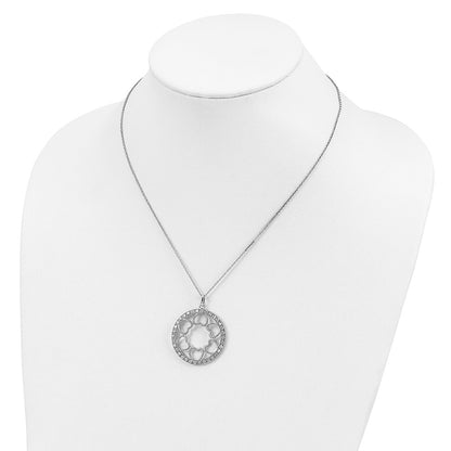 Sterling Silver Sentimental Expressions Rhodium-Plated Cz Fullness Of Blessings 18In Necklace