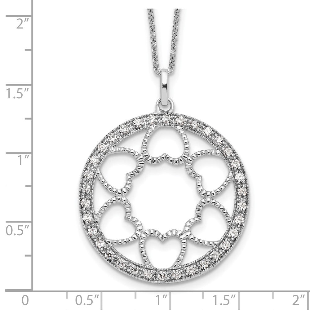 Sterling Silver Sentimental Expressions Rhodium-Plated Cz Fullness Of Blessings 18In Necklace