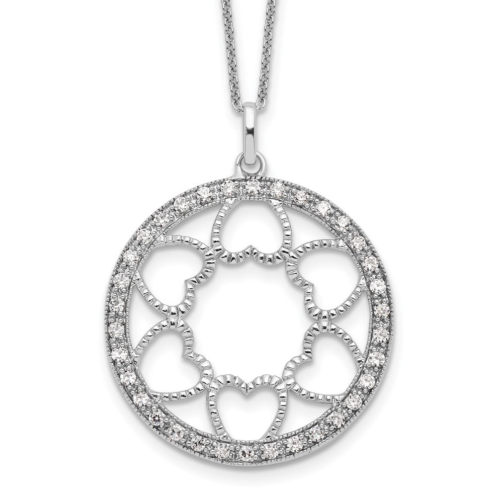 Sterling Silver Sentimental Expressions Rhodium-Plated Cz Fullness Of Blessings 18In Necklace