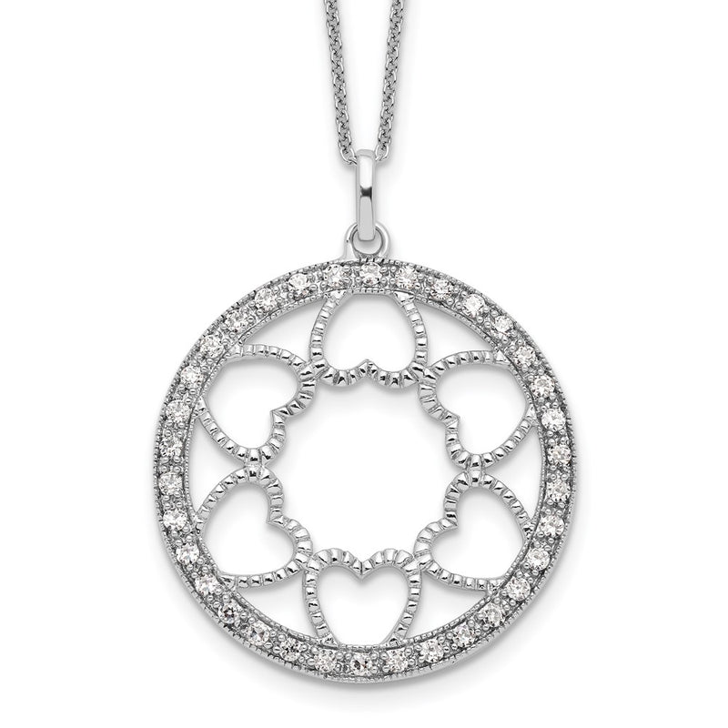 Sterling Silver Sentimental Expressions Rhodium-Plated Cz Fullness Of Blessings 18In Necklace