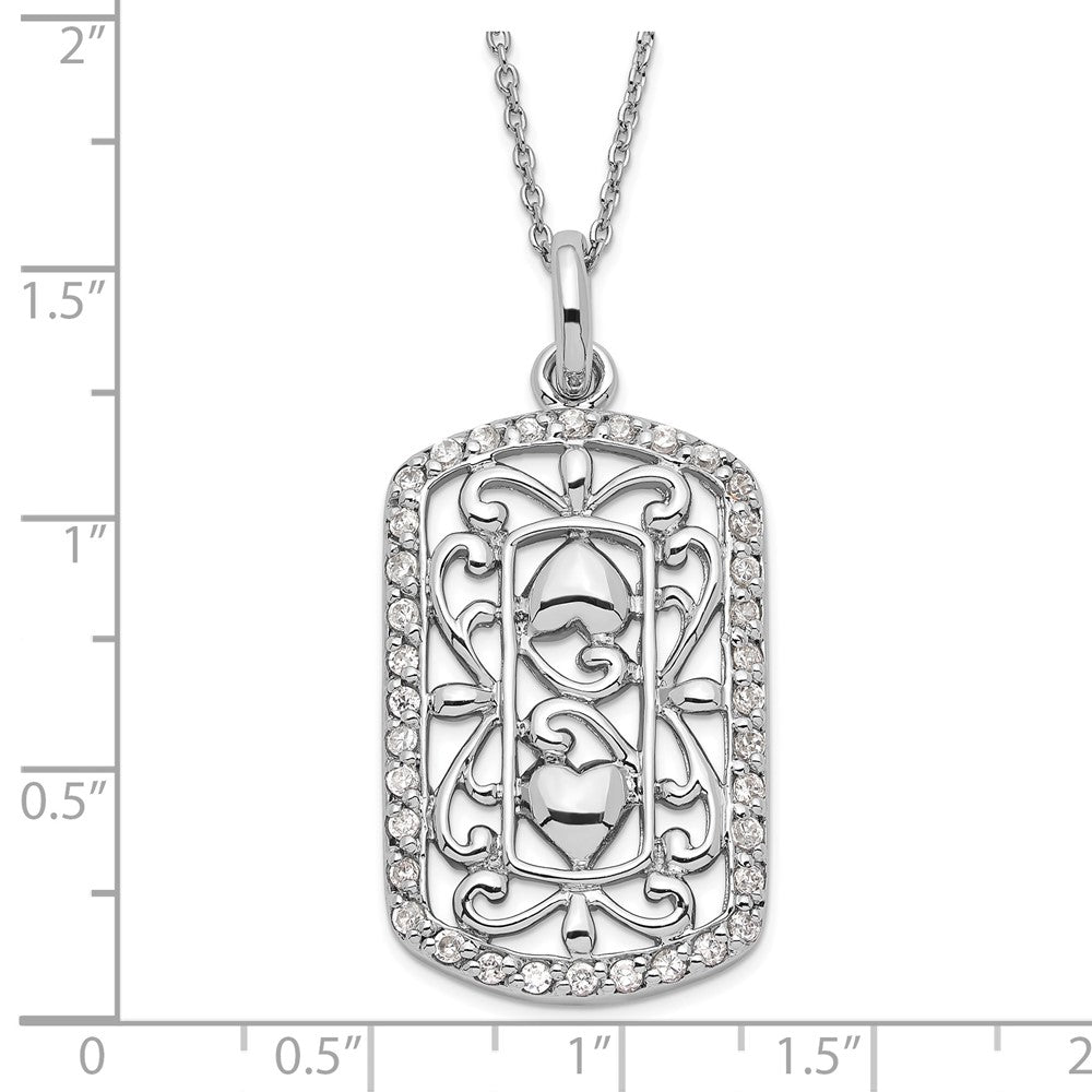 Sterling Silver Sentimental Expressions Polished Cz Thankful For You Necklace