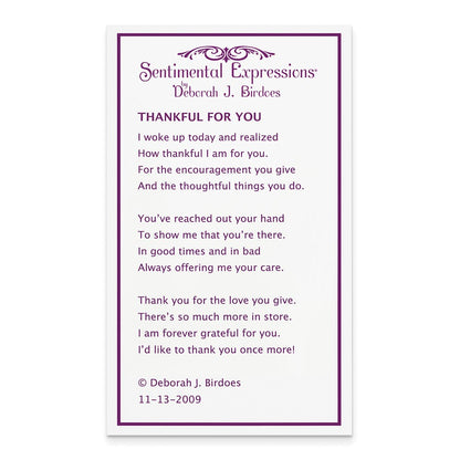 Sterling Silver Sentimental Expressions Polished Cz Thankful For You Necklace
