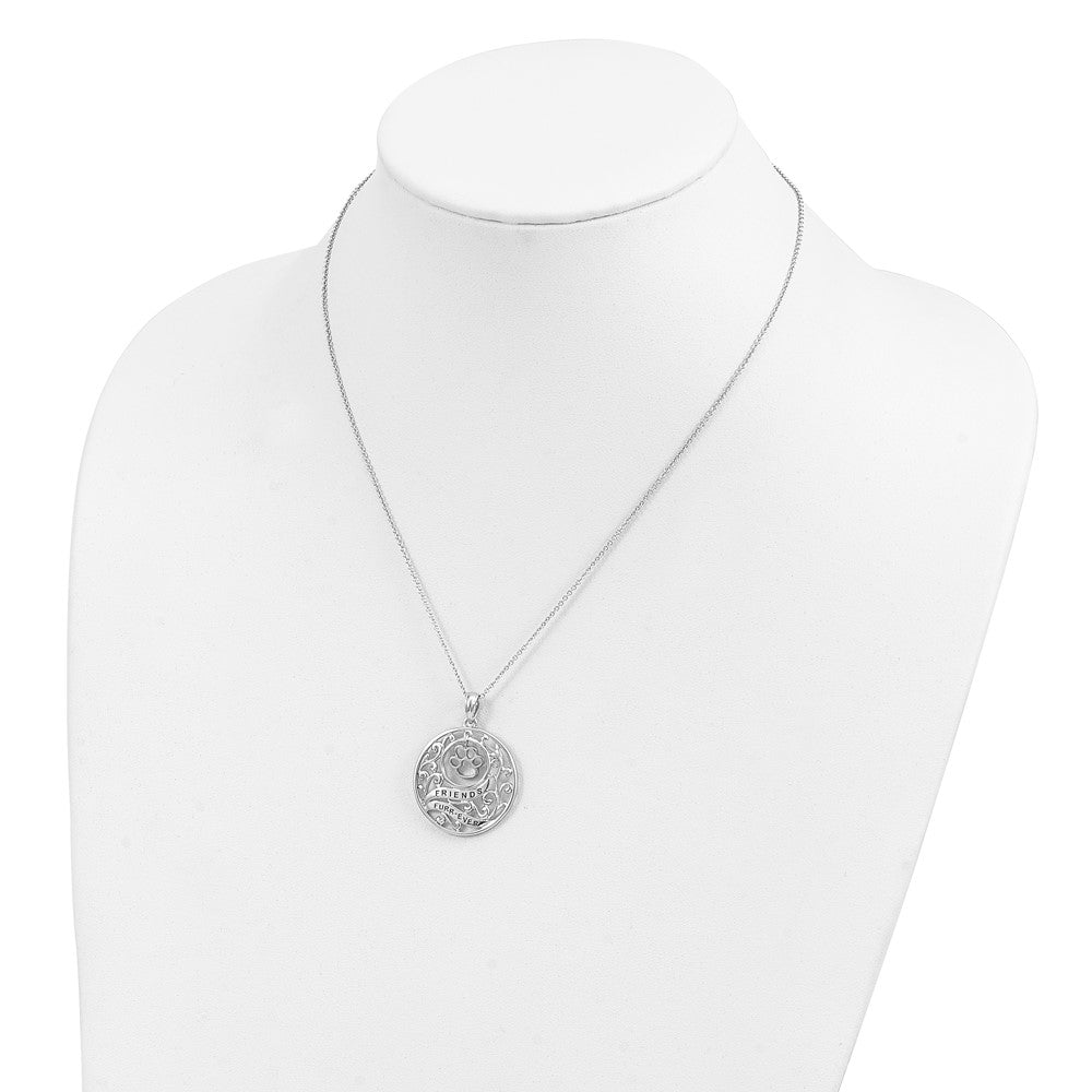 Sterling Silver Sentimental Expressions Rhodium-Plated Antiqued Animal Friends-Dog 18In Necklace