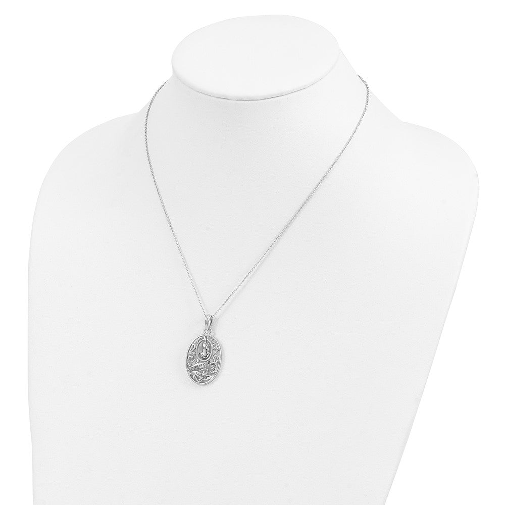 Sterling Silver Sentimental Expressions Rhodium-Plated Antiqued Animal Friends-Cat 18In Necklace