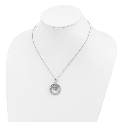 Sterling Silver Sentimental Expressions Rhodium-Plated Antiqued Serve One Another 18In Necklace