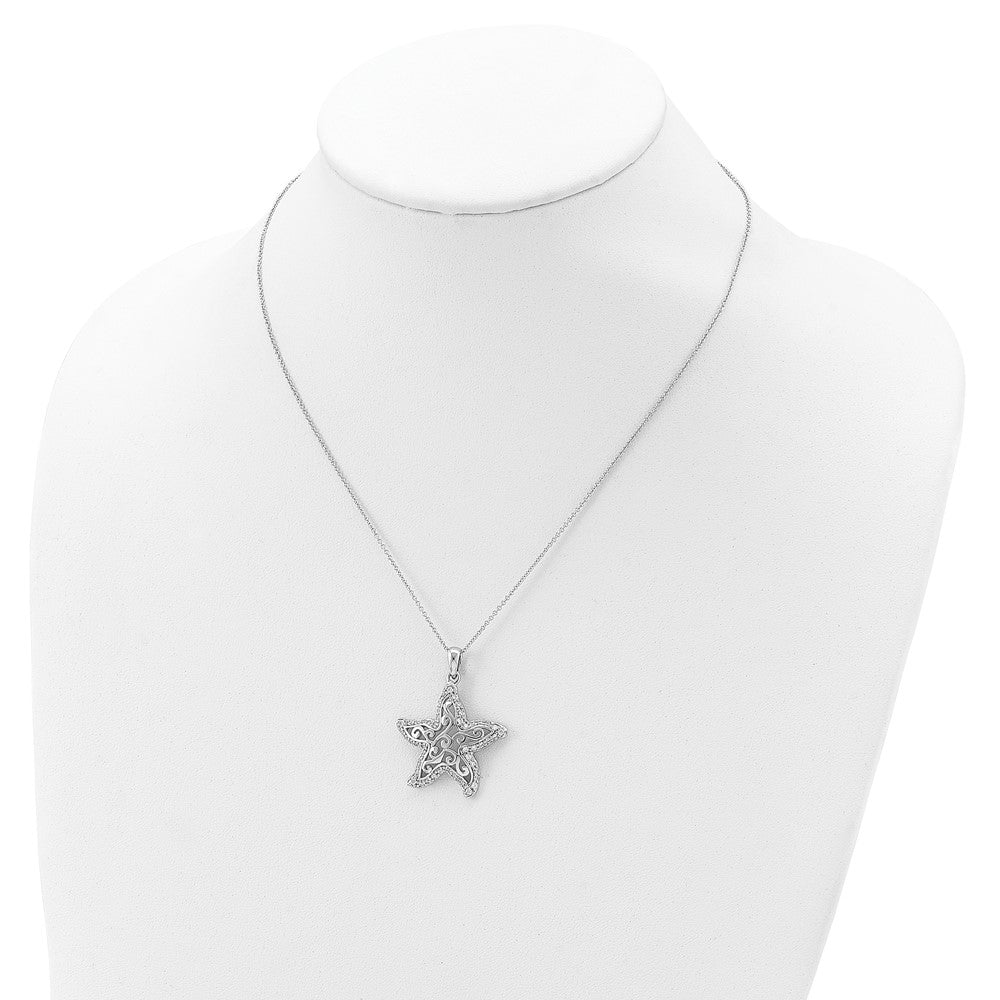 Sterling Silver Sentimental Expressions Rhodium-Plated Cz Make A Difference 18In Necklace