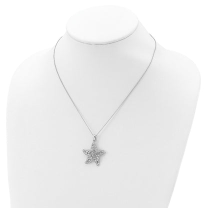 Sterling Silver Sentimental Expressions Rhodium-Plated Cz Make A Difference 18In Necklace