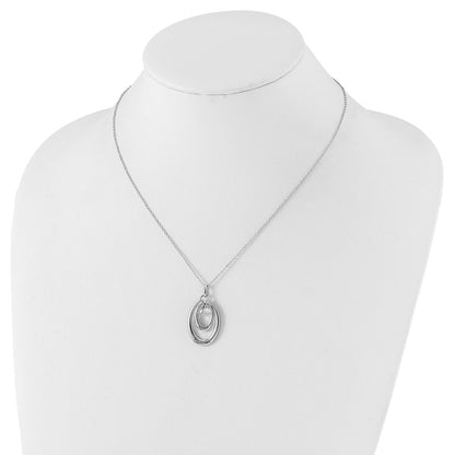 Sterling Silver Sentimental Expressions Polished & Antiqued Cz Keep Trusting Necklace