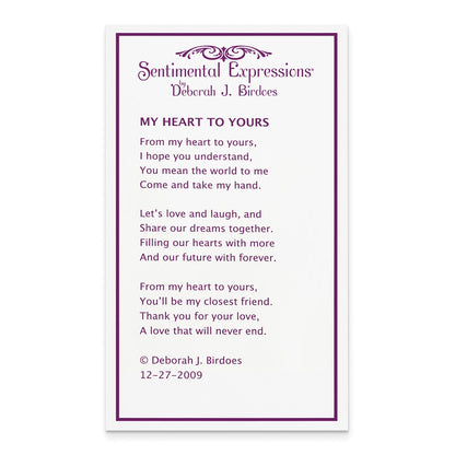Sterling Silver Sentimental Expressions Rhodium-Plated Innerconnected Cz My Heart To Yours 18 Inch Necklace With Poem Card