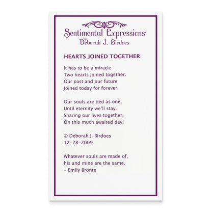 Sterling Silver Sentimental Expressions Rhodium-Plated Cz Hearts Joined Together 18 Inch Necklace With Poem Card
