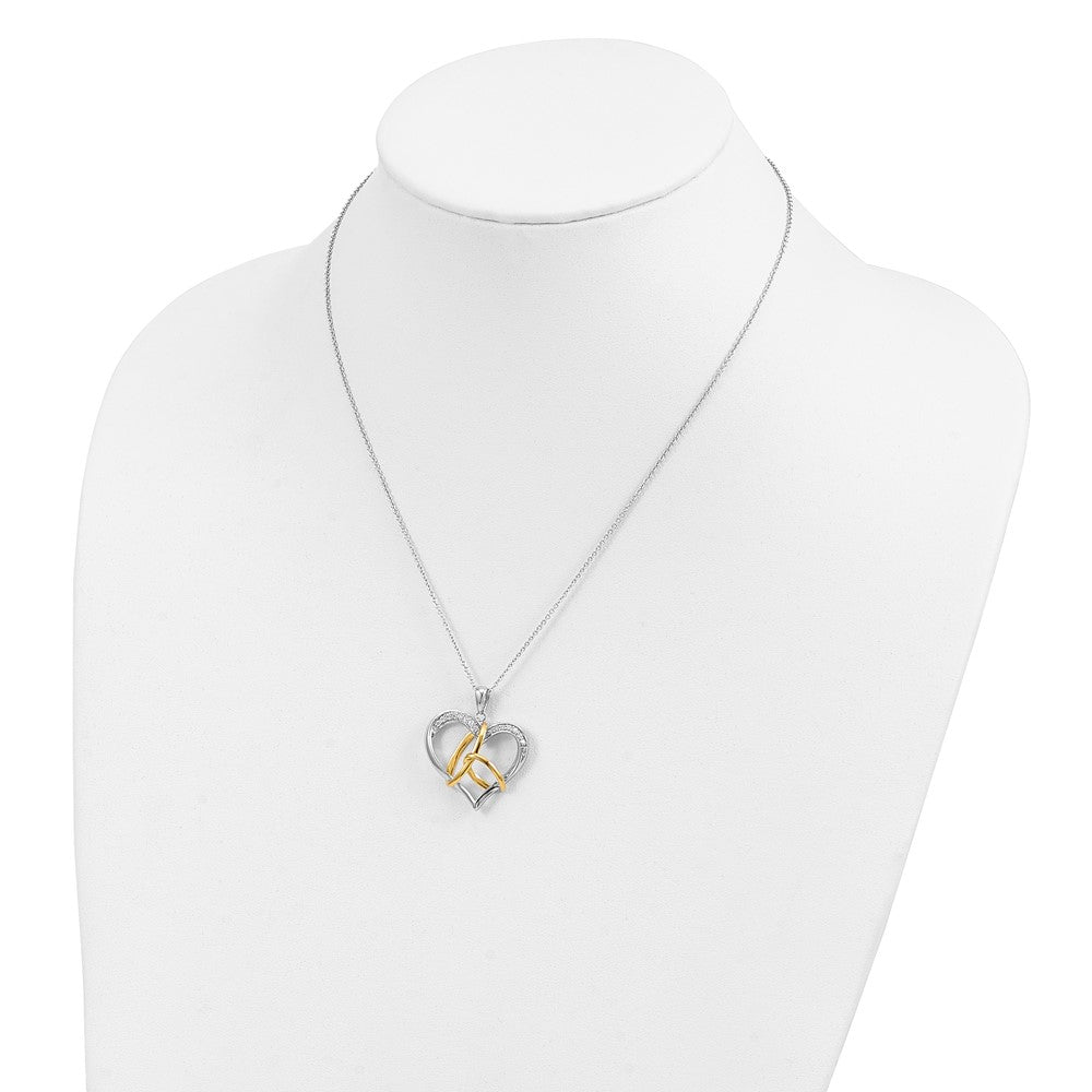 Sterling Silver Sentimental Expressions Gold-Plated Cz To Have And Hold 18In Necklace