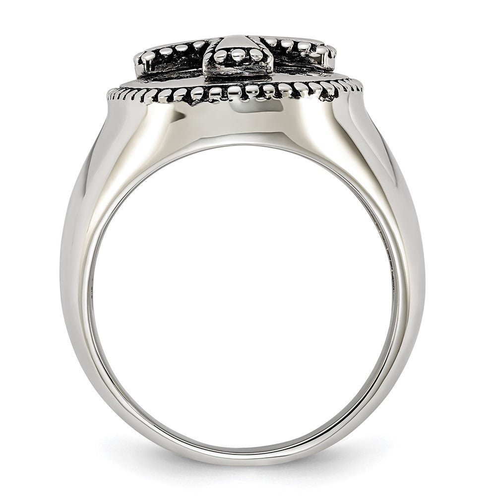 Sterling Silver Sentimental Expressions Polished & Antiqued Boldness Cross Ring