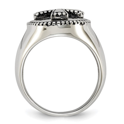 Sterling Silver Sentimental Expressions Polished & Antiqued Boldness Cross Ring